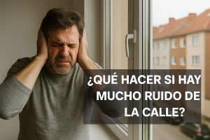 Persona descansando en su hogar con ventanas termopanel que aíslan el ruido exterior de la calle, creando un ambiente tranquilo y silencioso